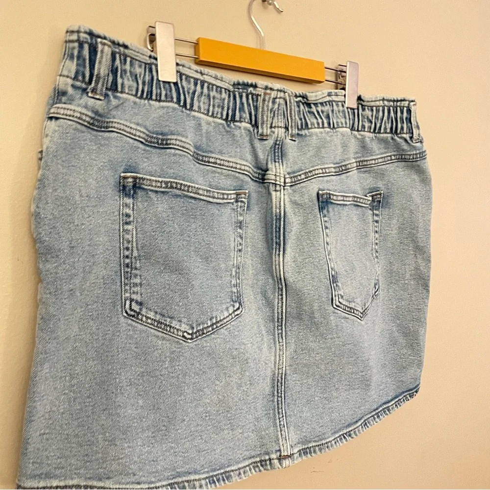 Reitmans Light Blue Denim Mini Skirt Elastic Waist – Size 18/20 Like New - Picture 9 of 16
